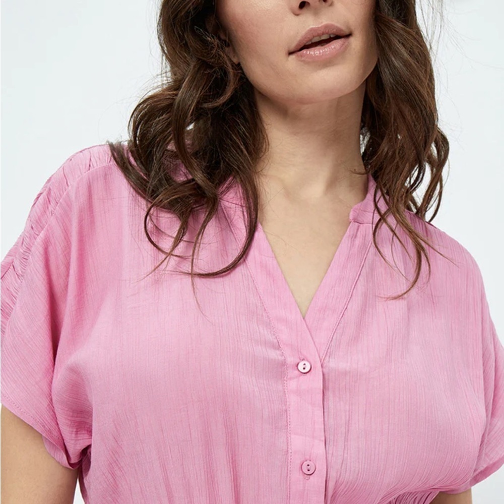 NWT Peppercoen Nabatbanzi Shocking Pink Midi Dress - Picture 2 of 10